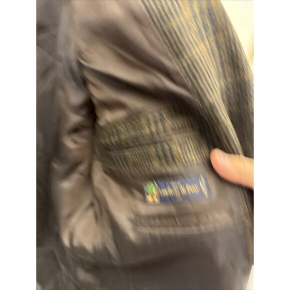 Viyella Men 44 Wool Cashmere Blend Check Brown Navy Blazer Sports Coat - Picture 5 of 8